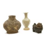 Three ancient Chinese pottery vessels,