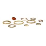 A collection of Georgian split rings,