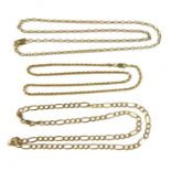 A 9ct gold oval belcher chain,