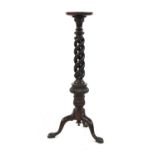 A 19th Century mahogany open barley twist torchere,