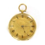 An open faced key wind pocket watch,