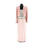 An Escada Couture silk full length pink evening dress