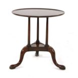 A Regency and later mahogany tripod table,