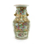 A late 19th century Canton famille rose vase,