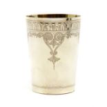 A Victorian silver beaker,