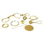 An assortment of gold jewellery,