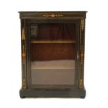 A Victorian ebonised and inlaid pier cabinet,