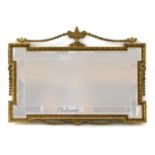 A 20th century classical style gilt framed rectangular wall mirror,