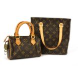 A Louis Vuitton monogrammed Voltaire Vavin PM bag and a Louis Vuitton Monogrammed mini Speedy HI