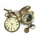 A sterling silver fusee pocket watch,