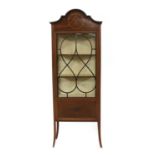 An Edwardian mahogany and inlaid display cabinet,