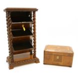 A 19th century mahogany three tier sewing box,