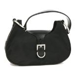 A Prada black canvas and leather handbag
