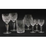 A part suite of cut glass drinking glasses