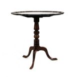 A Georgian and later mahogany pie crust tilt table,