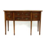 A George III inlaid mahogany bow front sideboard,