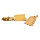 Two Louis Vuitton Vachetta Leather Luggage Tags