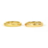 Two 22ct gold wedding rings