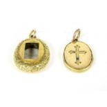 A gold enamel oval locket,