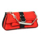 Christian Dior Red Satin Handbag