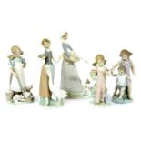 Five Lladro figures,