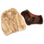 A blonde short fur jacket,