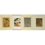 Four Indian paintings on mica