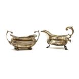 A George III silver sauce boat,