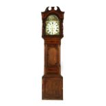 A George III oak, mahogany and crossbanded longcase clock