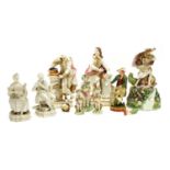A collection of porcelain figures,