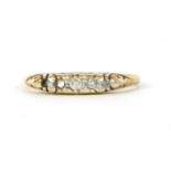 A five stone diamond boat shaped ring,