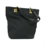 A Gucci black black monogrammed canvas mini shopper