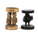 Two African tribal stools,