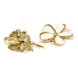 Two gilt metal Trifari brooches,