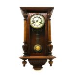 A Victorian mahogany Vienna wall clock,