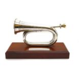 A silver plated light infantry bugle,