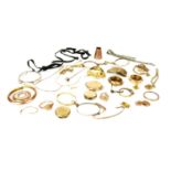 An assortment of gold jewellery,