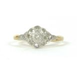 An Art Deco diamond daisy cluster ring