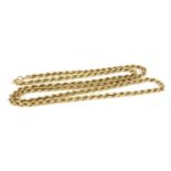 A 9ct gold rope chain necklace,