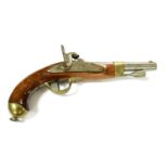 A French percussion hammer action pistol,