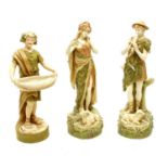 A collection of Royal Dux figures,