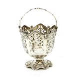 A Victorian silver pierced sugar basket,
