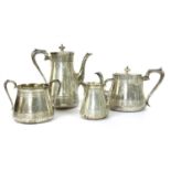 A Victorian hallmarked silver four piece tea set