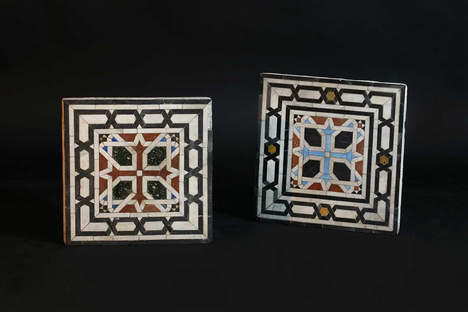 Two Mamluk (15th-17th century CE) square mosaic panels,