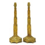A pair of Victorian patent telescopic brass face screen holders,