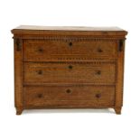A Northern European scumbled pine commode chest,