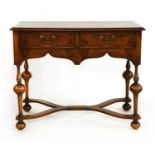 A William and Mary-style walnut side table,