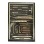 A collection of twenty-eight edged weapons,