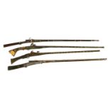 Four matchlock long guns,