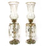 A pair of Bohemian 'Persian market' glass lustres,